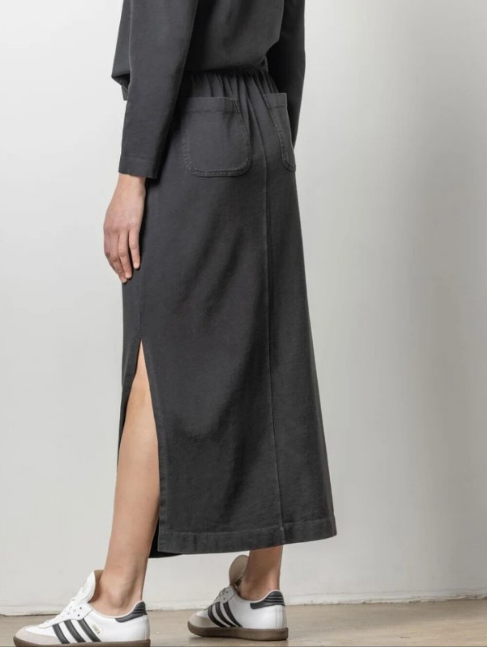 Lilla P Black Maxi Skirt With Pockets